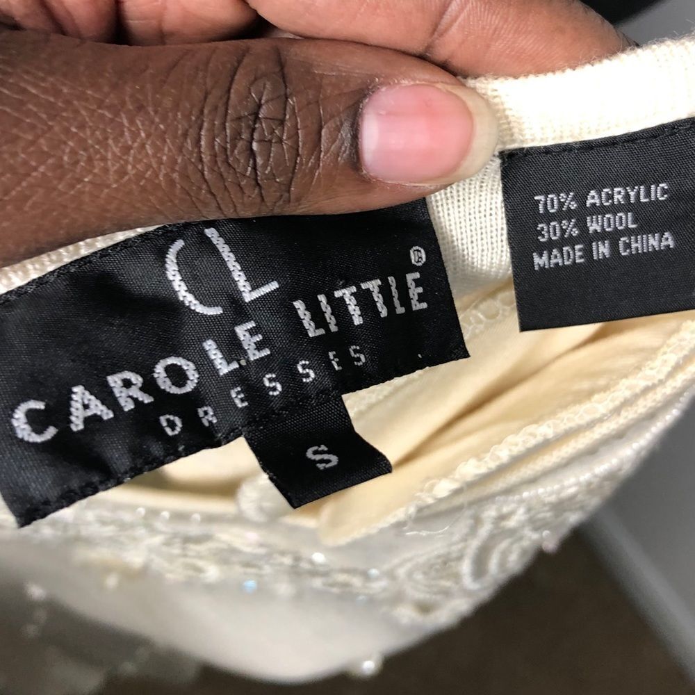 Carole Little Cream Pearl Sequin Small Dress - Picture 10 of 10